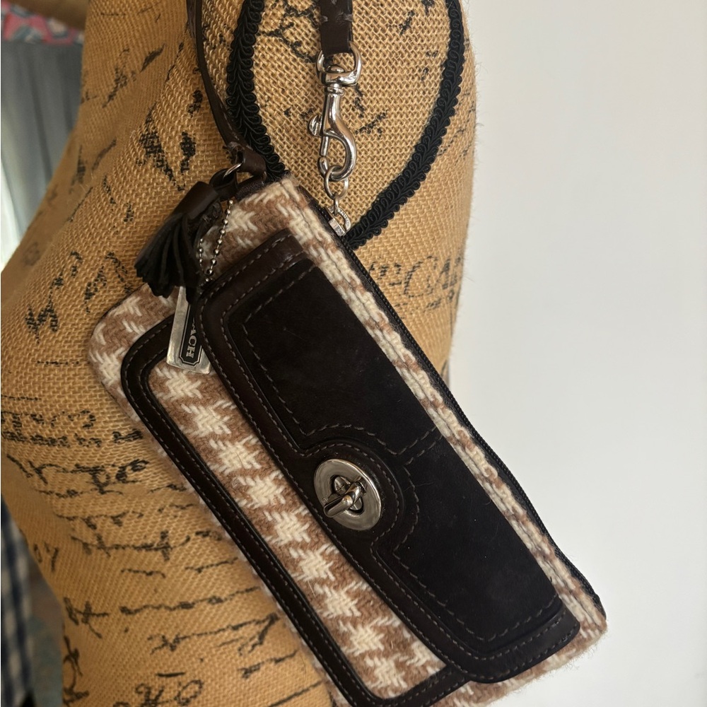 Coach Y2K Houndstooth Wristlet